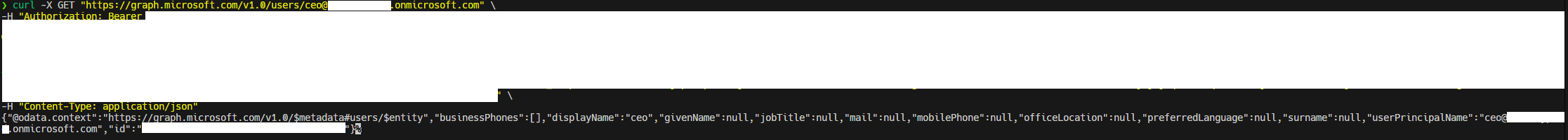 Bearer token obtained, User.Read.All and Mail.Read permissions