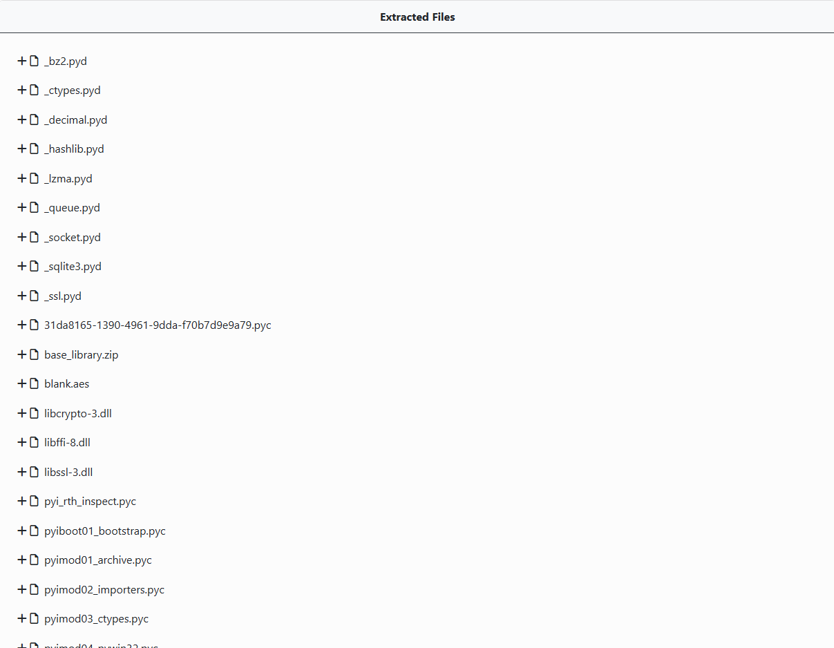 Extracted files details