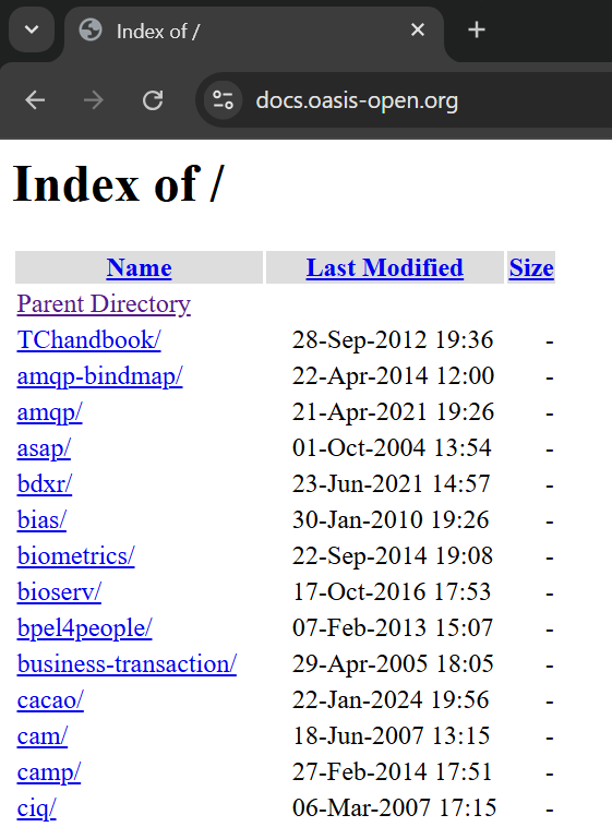 Open directory example